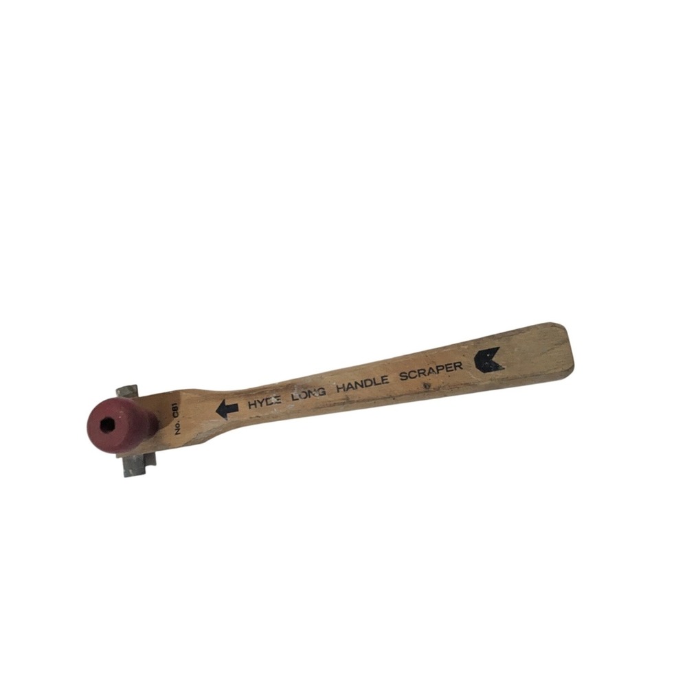 Hyde No. C81 Long Handle Scraper Vintage Wood Paint Tool Red Knob Hand‎ Scraper